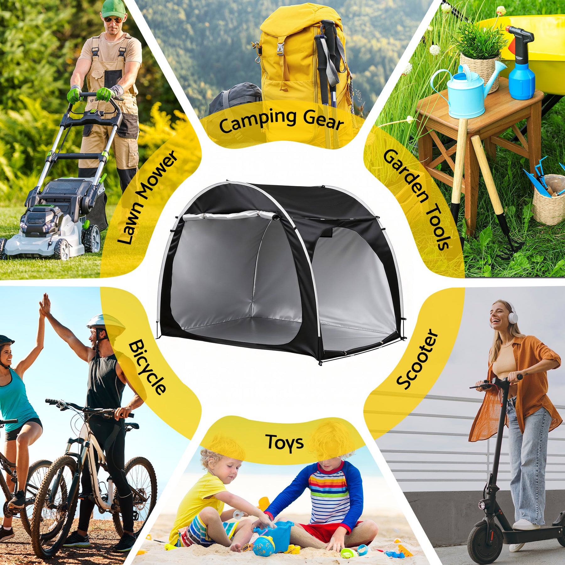 Giantz Bike Storage Tent – Black UV Protection 200 x 150 x 165cm