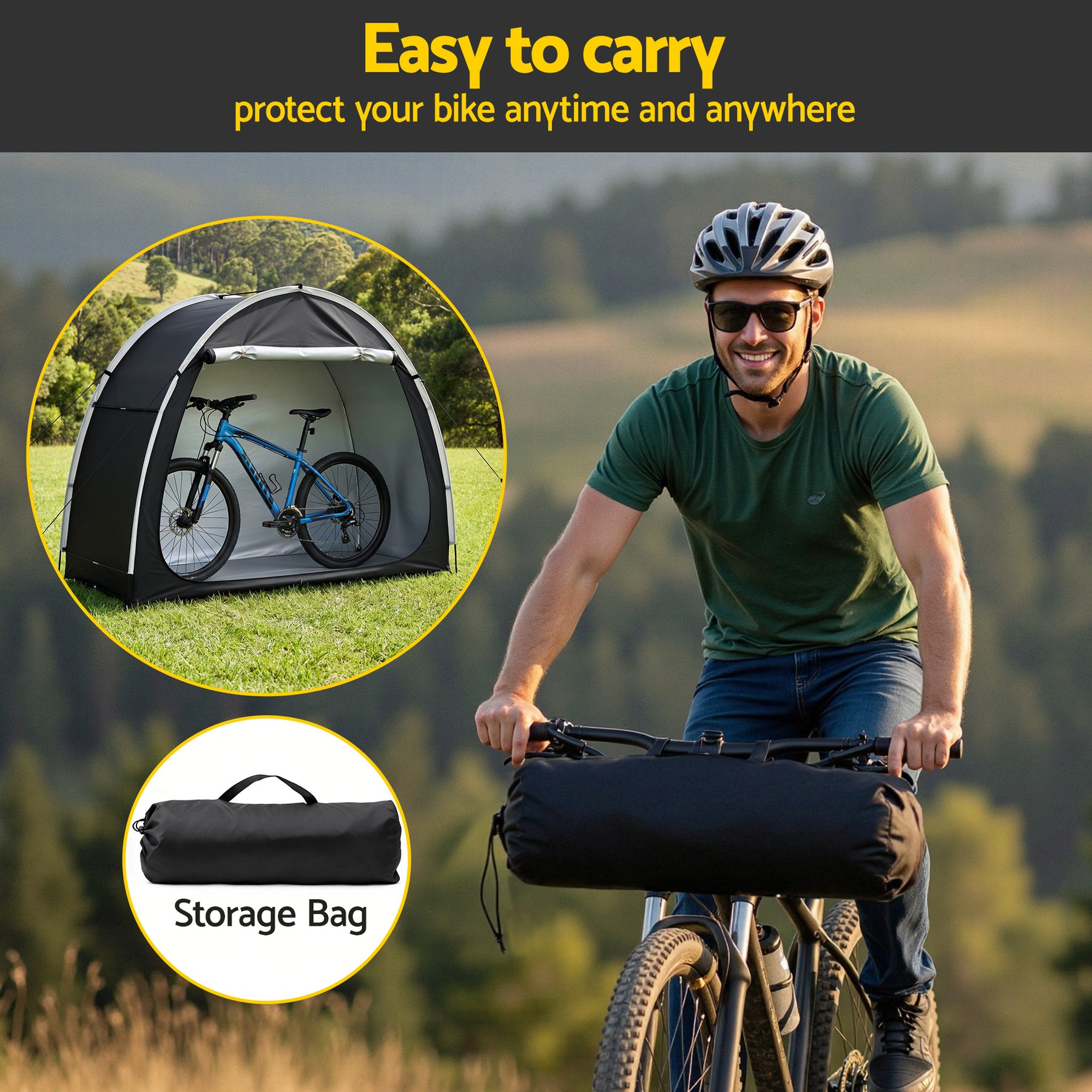 Giantz Bike Storage Tent – Black UV Protection 200 x 80 x 165cm