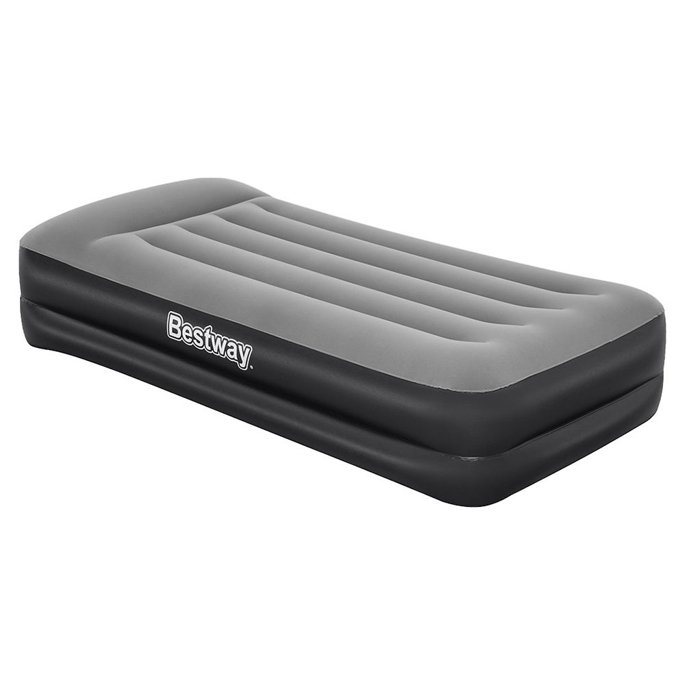 Bestway Single Air Bed 46cm Inflatable with Built-in Pump & Flocked Surface
