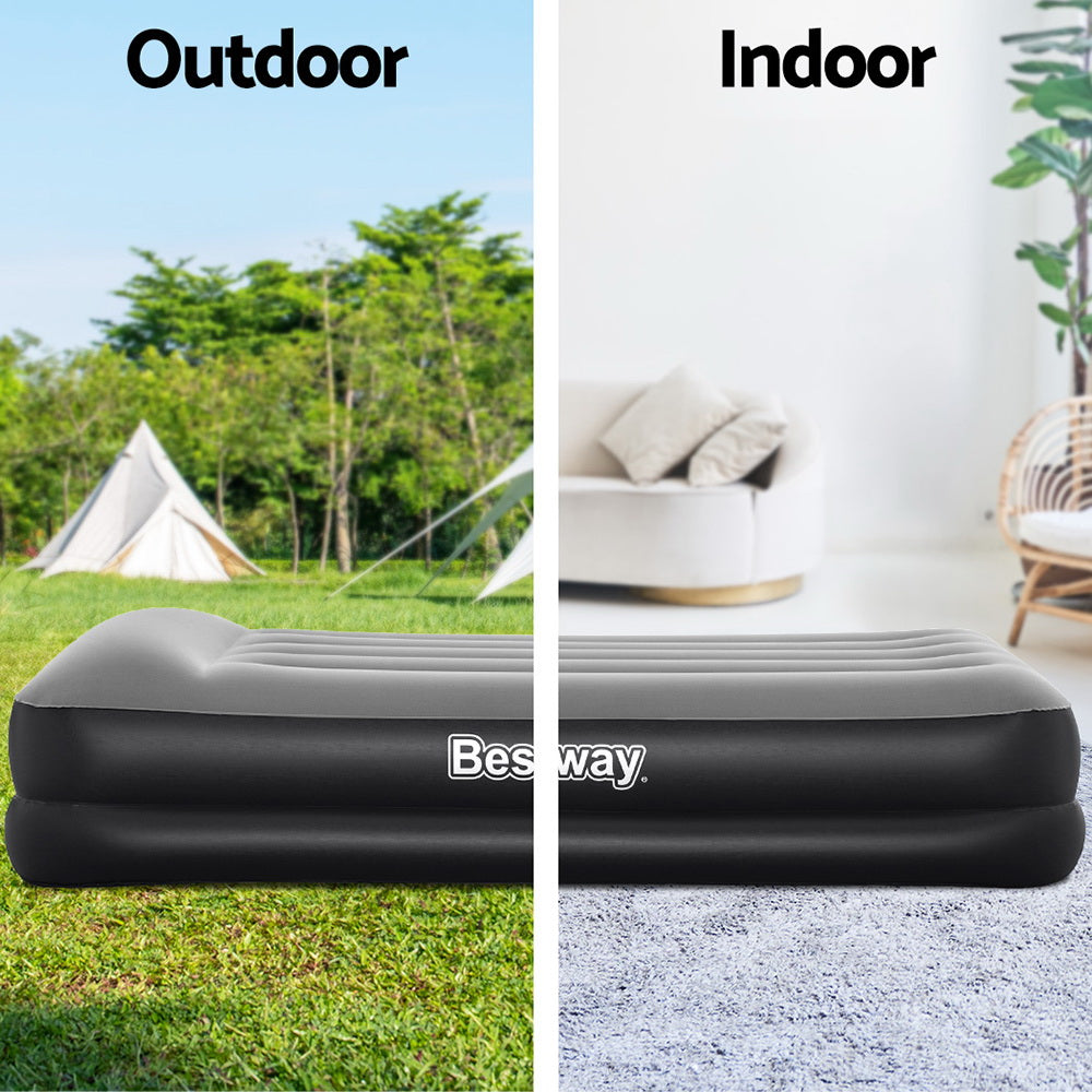 Bestway Single Inflatable Air Mattress with Built-In Pump - Black