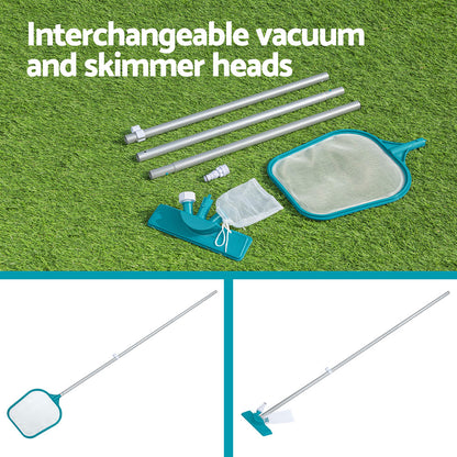 Bestway Pool Cleaner Vacuum Kit for Pools 3.96m/13ft with Interchangeable Heads