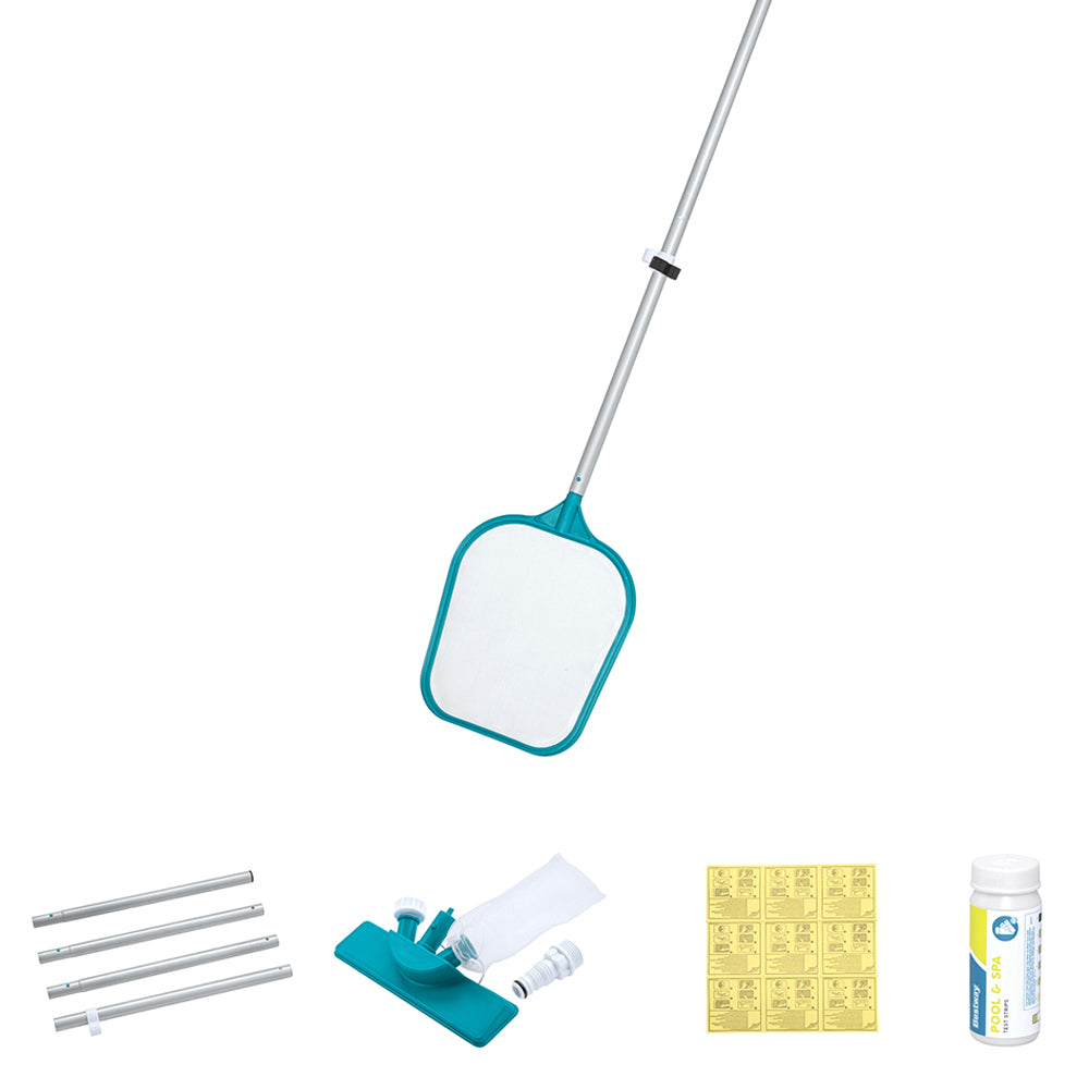 Bestway Pool Maintenance Kit for 13ft Pools - Cleaner, Dispenser, Thermometer, Test Strips