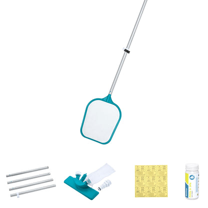 Bestway Pool Maintenance Kit for 13ft Pools - Cleaner, Dispenser, Thermometer, Test Strips