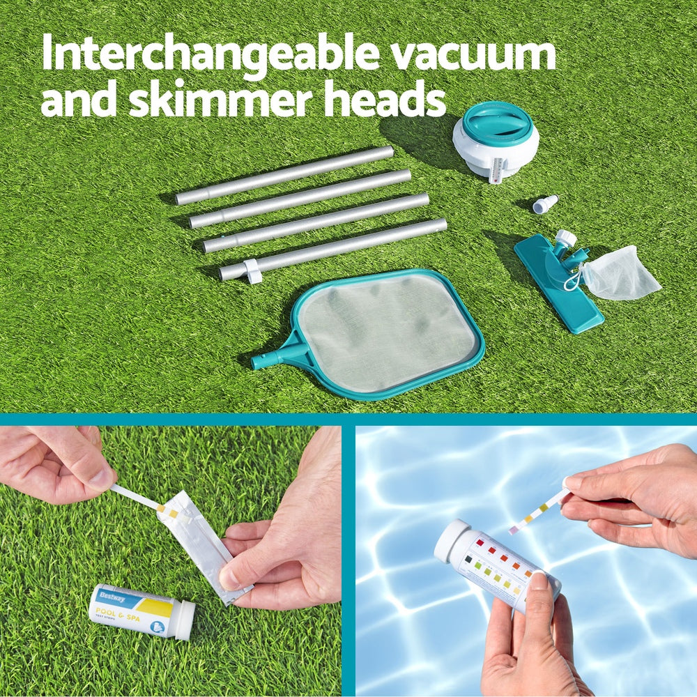 Bestway Pool Maintenance Kit for 13ft Pools - Cleaner, Dispenser, Thermometer, Test Strips - SuperSaverAU - view 6