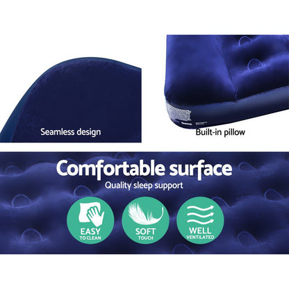 Bestway Single Size Air Bed - Flocked Surface, Coil-Beam, Indoor/Outdoor Use