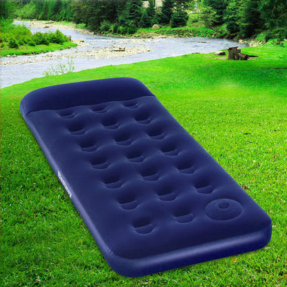 Bestway Single Size Air Bed - Flocked Surface, Coil-Beam, Indoor/Outdoor Use