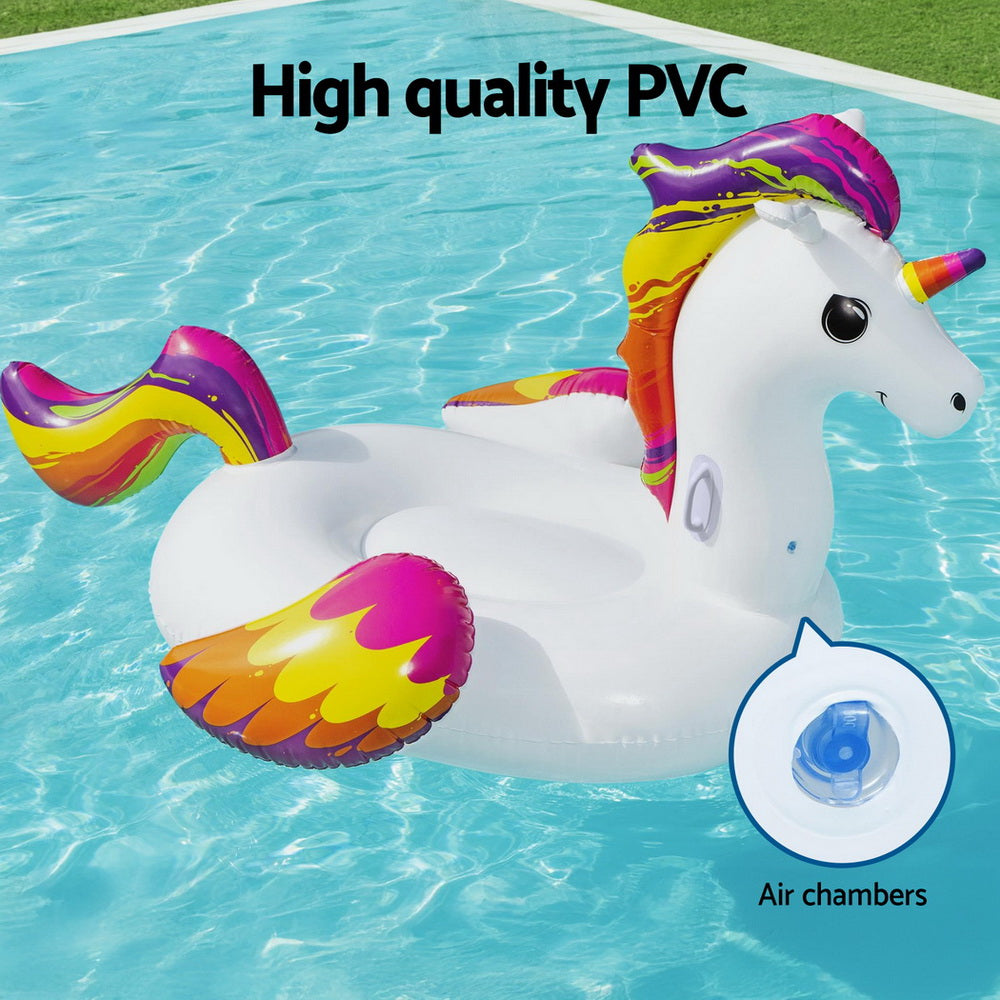 Bestway Unicorn Inflatable Pool Float Rider 224x156CM with Heavy-Duty Handles - SuperSaverAU - view 4