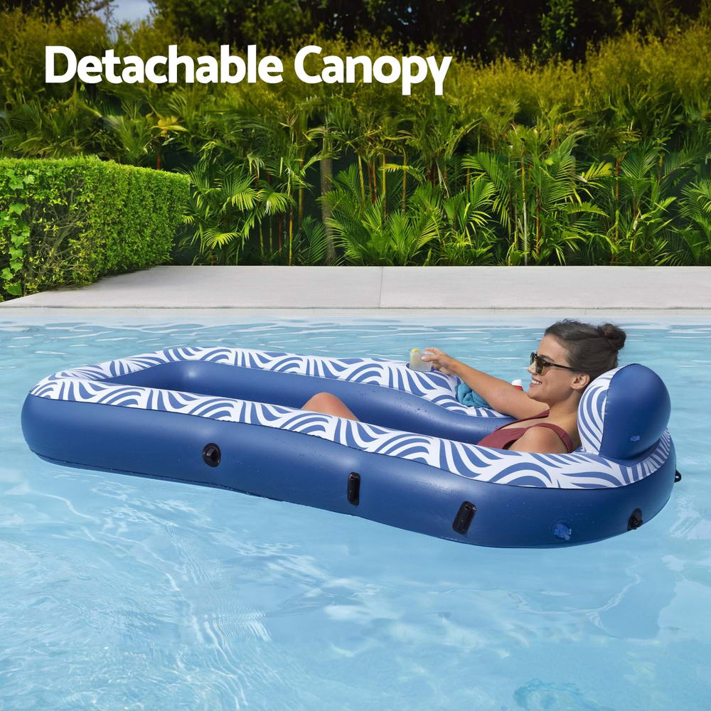 Bestway Inflatable Pool Lounge 1.98m x 1.12m with Sunshade & Cup Holder - SuperSaverAU - view 3