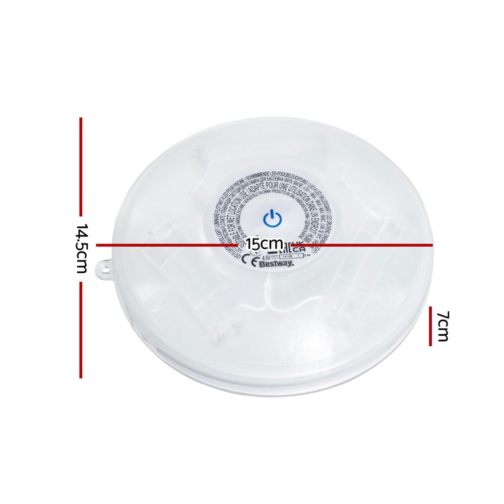 Bestway FloatBright Waterproof LED Pool Light 15cm, 7 Modes, IP68, Battery-Powered - SuperSaverAU - view 2
