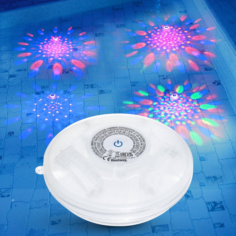 Bestway FloatBright Waterproof LED Pool Light 15cm, 7 Modes, IP68, Battery-Powered - SuperSaverAU - view 7