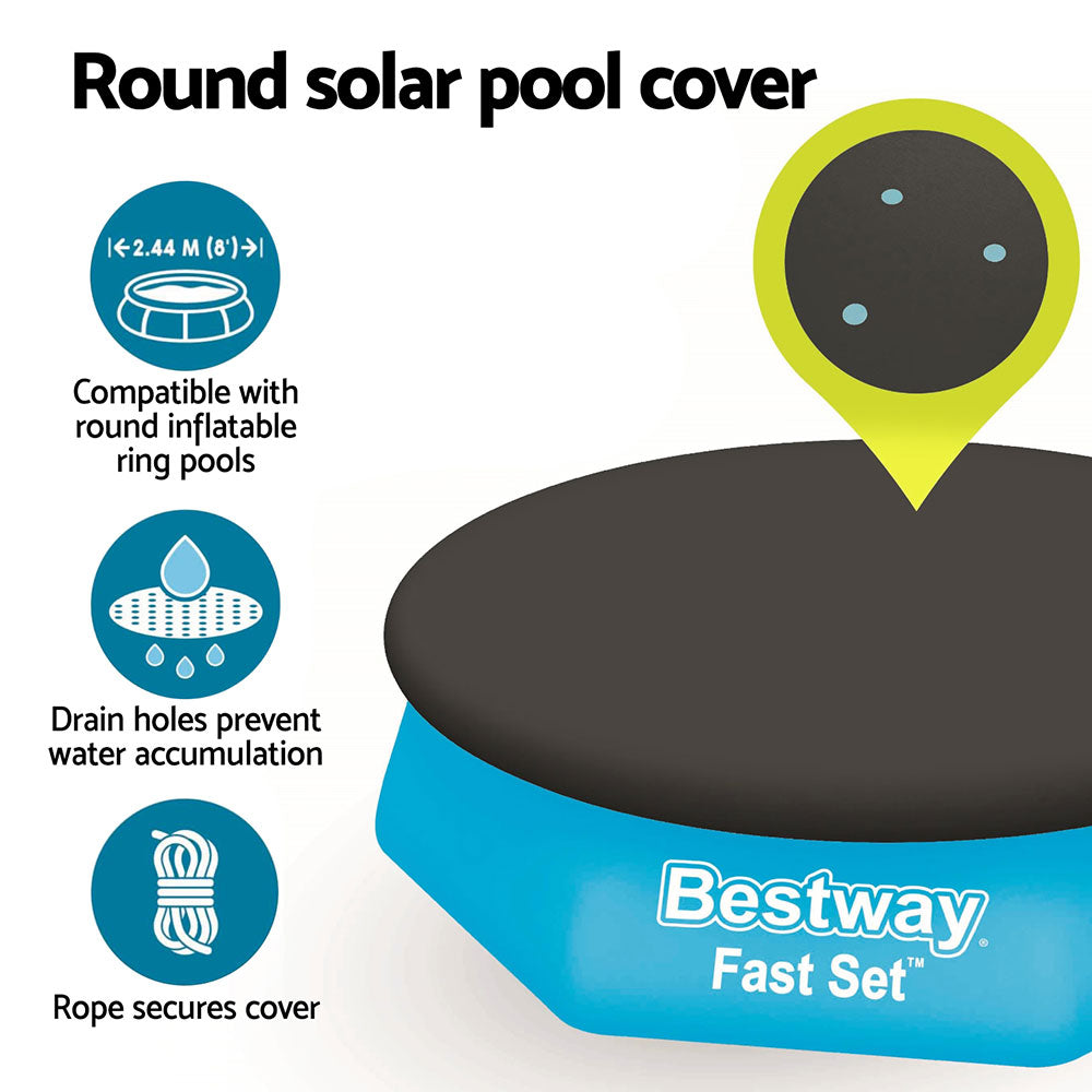 Bestway Pool Cover 2.44m Above Ground Swimming Pool UV-Resistant PVC Blanket - SuperSaverAU - view 3