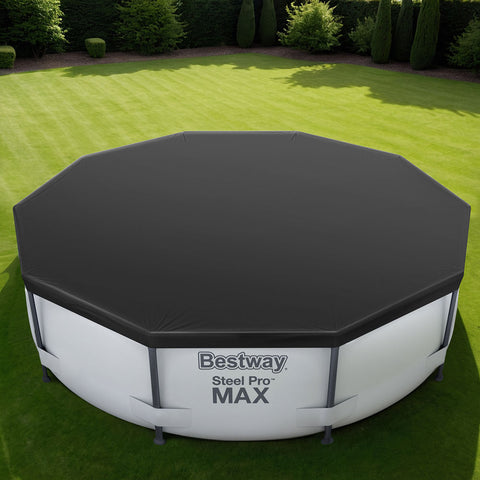 Bestway Pool Cover 3.05m Round Above Ground PVC with Drain Holes & Rope Ties - SuperSaverAU - view 1