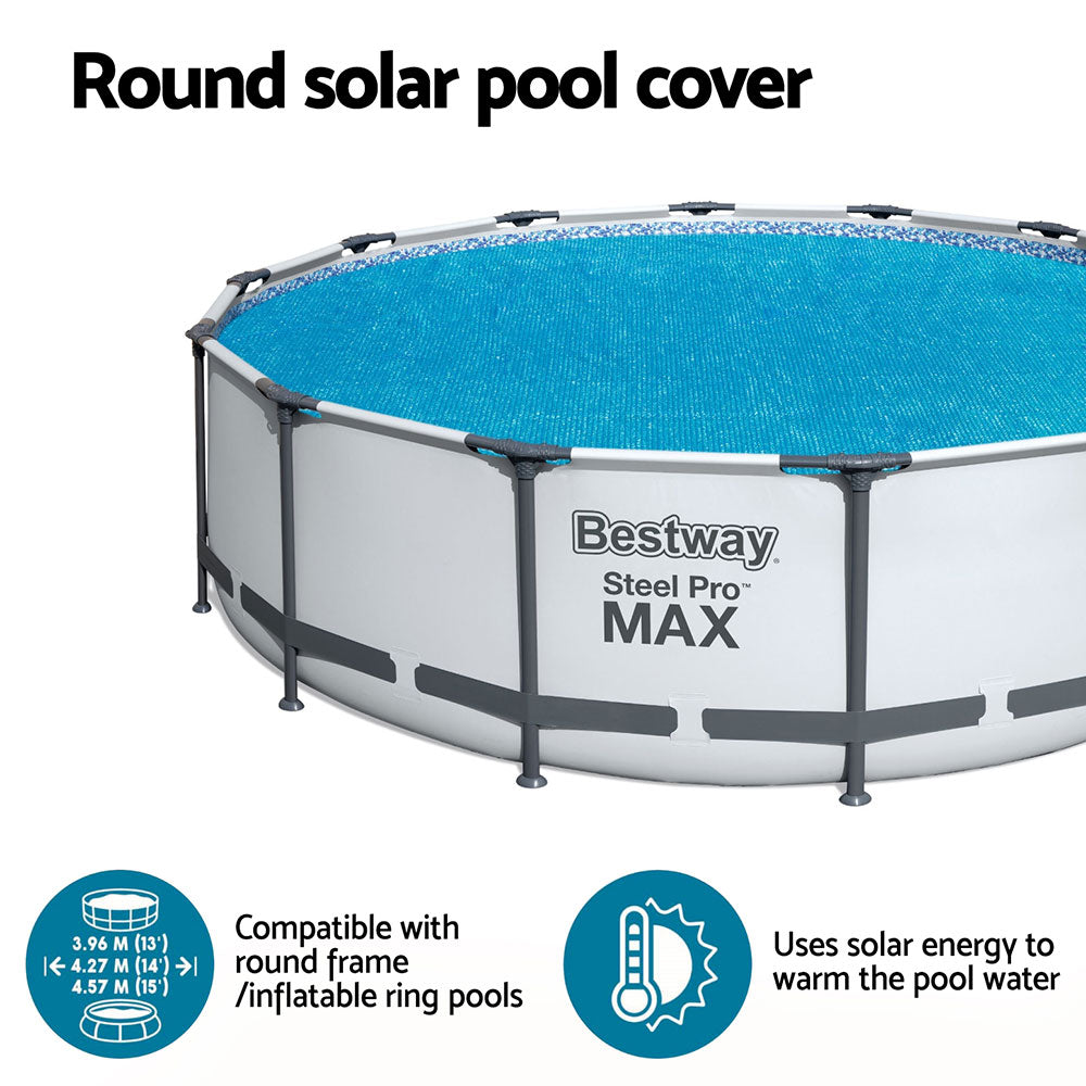 Bestway Pool Cover 4.17m Round - Durable, Solar Heat Retention, Minimizes Debris - SuperSaverAU - view 5