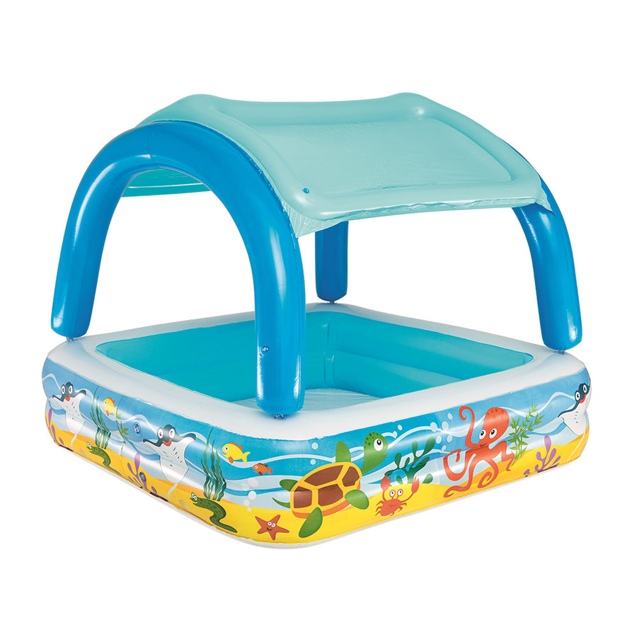 Bestway Canopy Play Pool 140x140x114cm Inflatable Swimming Pool with Sunshade - SuperSaverAU - view 1