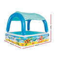 Bestway Canopy Play Pool 140x140x114cm Inflatable Swimming Pool with Sunshade - SuperSaverAU - view 2