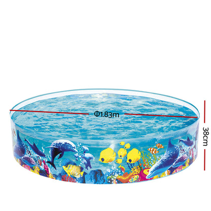 Bestway Fill-n-Fun Play Pool 183x38cm Easy Setup with Marine Graphics