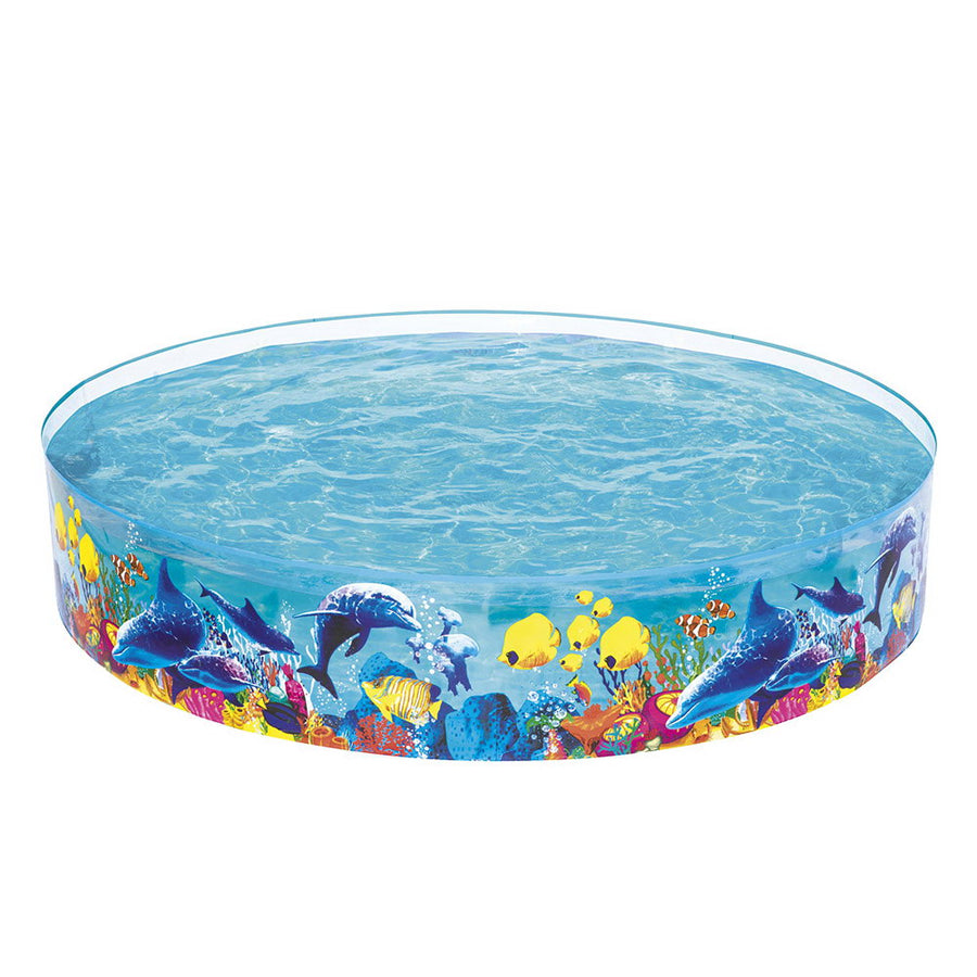 Bestway Fill-n-Fun Play Pool 244x46cm Easy Setup Rigid PVC with Marine Graphics - SuperSaverAU - view 1