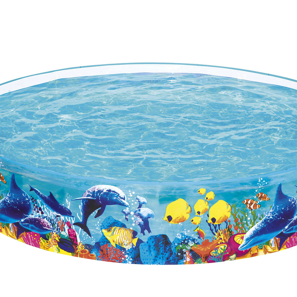 Bestway Fill-n-Fun Play Pool 244x46cm Easy Setup Rigid PVC with Marine Graphics