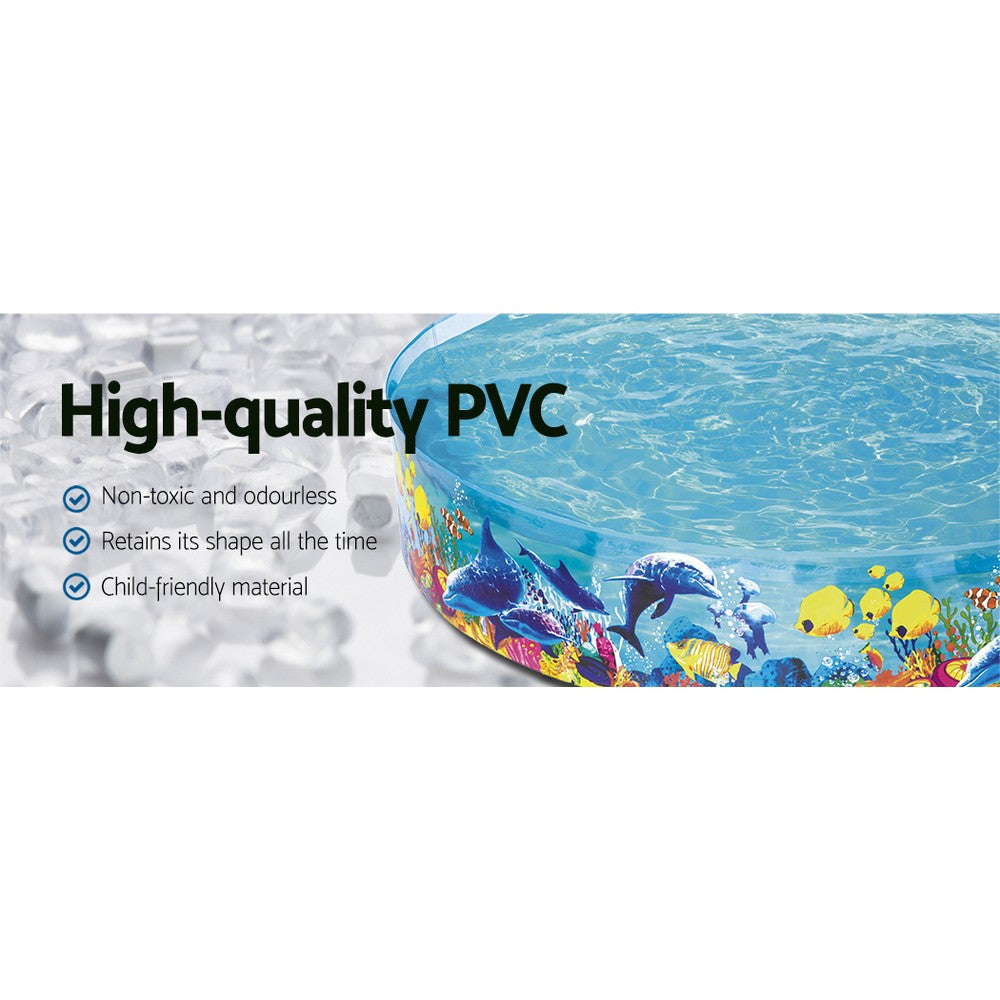 Bestway Fill-n-Fun Play Pool 244x46cm Easy Setup Rigid PVC with Marine Graphics