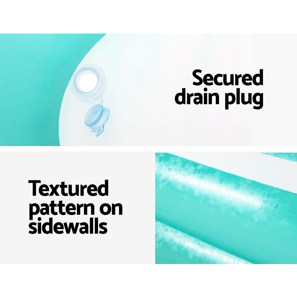 Bestway Kids Inflatable Play Pool 200x146x48cm, 450L, Easy Inflate, Sturdy Vinyl