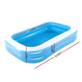 Bestway Inflatable Kids Above Ground Swimming Pool 262x175x51cm, 778L, Durable Vinyl - SuperSaverAU - view 2
