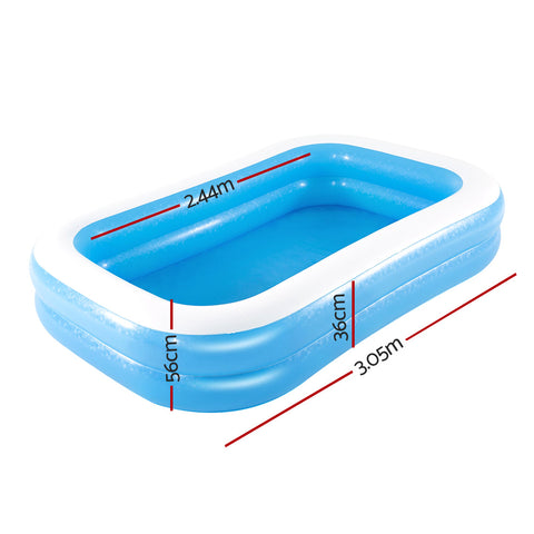Bestway Inflatable Kids Above Ground Swimming Pool 262x175x51cm, 778L, Durable Vinyl - SuperSaverAU - view 2
