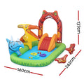 Bestway Kids Inflatable Play Splash Pool with Slide, 242x140cm, Dinosaur Theme - SuperSaverAU - view 2