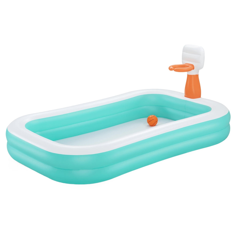 Bestway Kids Inflatable Basketball Play Pool 251x168cm with Drain Valve - SuperSaverAU - view 1