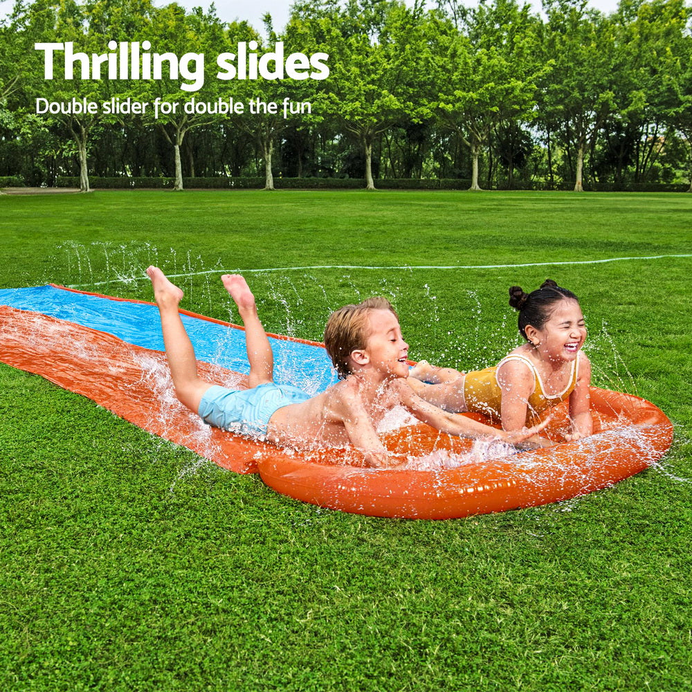 Bestway Inflatable Water Slide 4.88m with Dual Slides, Water Jets & Wet Pool