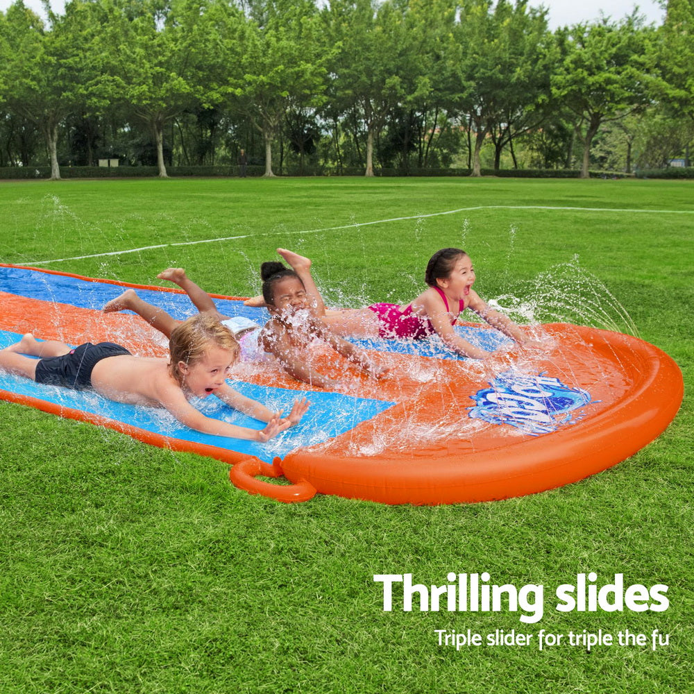 Bestway Inflatable Water Slide 4.88m with Triple Lanes, Water Jets & Pool - SuperSaverAU - view 4