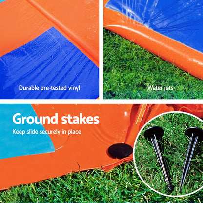 Bestway Inflatable Water Slide 4.88m with Triple Lanes, Water Jets & Pool