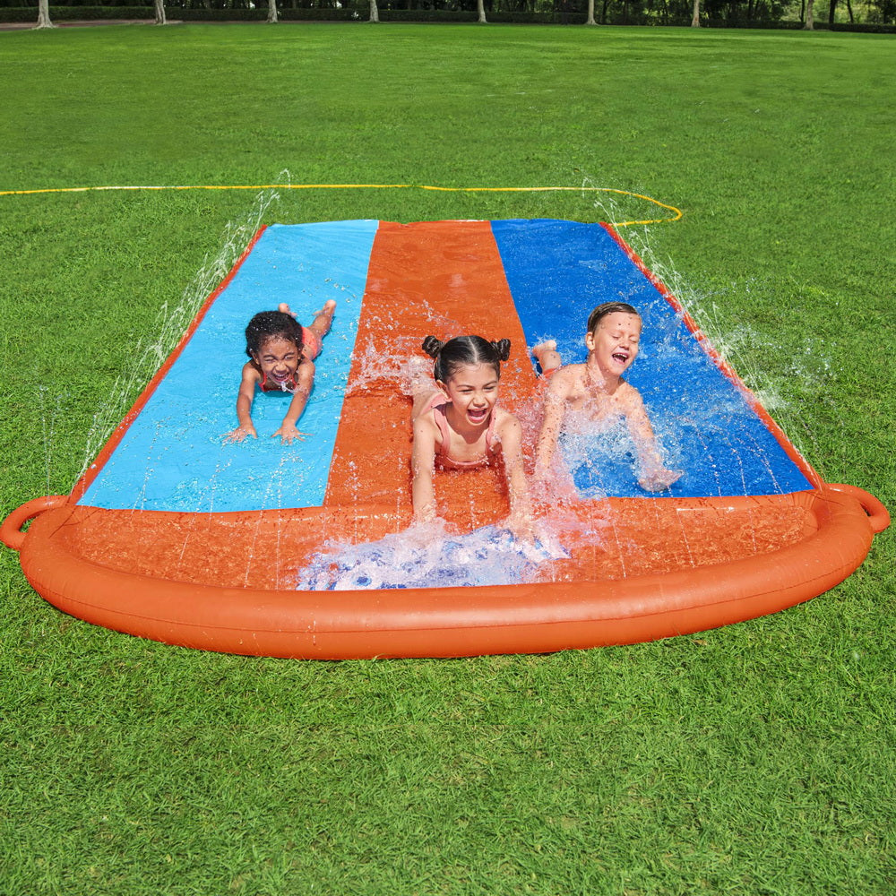Bestway Inflatable Water Slide 4.88m with Triple Lanes, Water Jets & Pool