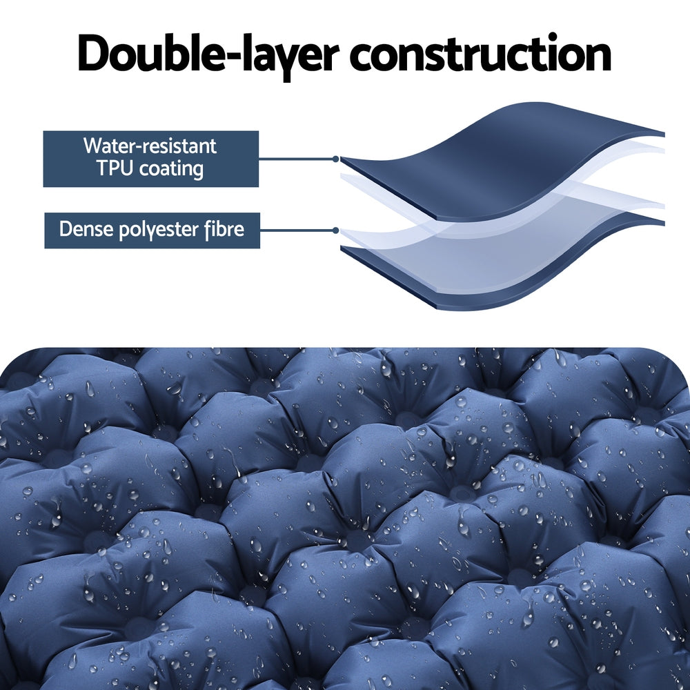 Weisshorn Self-Inflating Mat 200x70cm 9cm Thick Water-Resistant with Carry Bag - SuperSaverAU - view 4