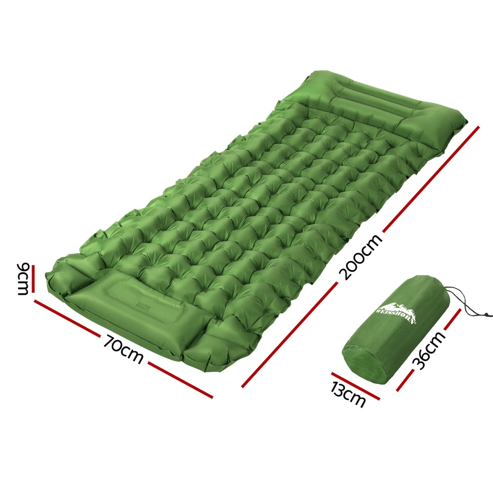 Weisshorn Self-Inflating Mat 200x70cm, 9cm Thick, Water-Resistant, Portable - SuperSaverAU - view 2