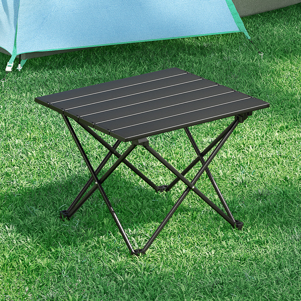 Weisshorn Folding Camping Table 40CM Aluminium Roll Up Portable 30KG Capacity