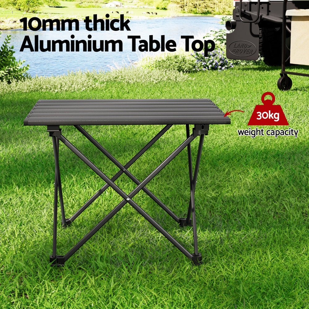 Weisshorn Folding Camping Table 40CM Aluminium Roll Up Portable 30KG Capacity