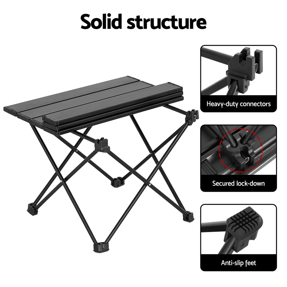 Weisshorn Folding Camping Table 40CM Aluminium Roll Up Portable 30KG Capacity - SuperSaverAU - view 5