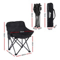 Weisshorn Folding Camping Moon Chair Portable Seat Weight Capacity 120KG Black - SuperSaverAU - view 2