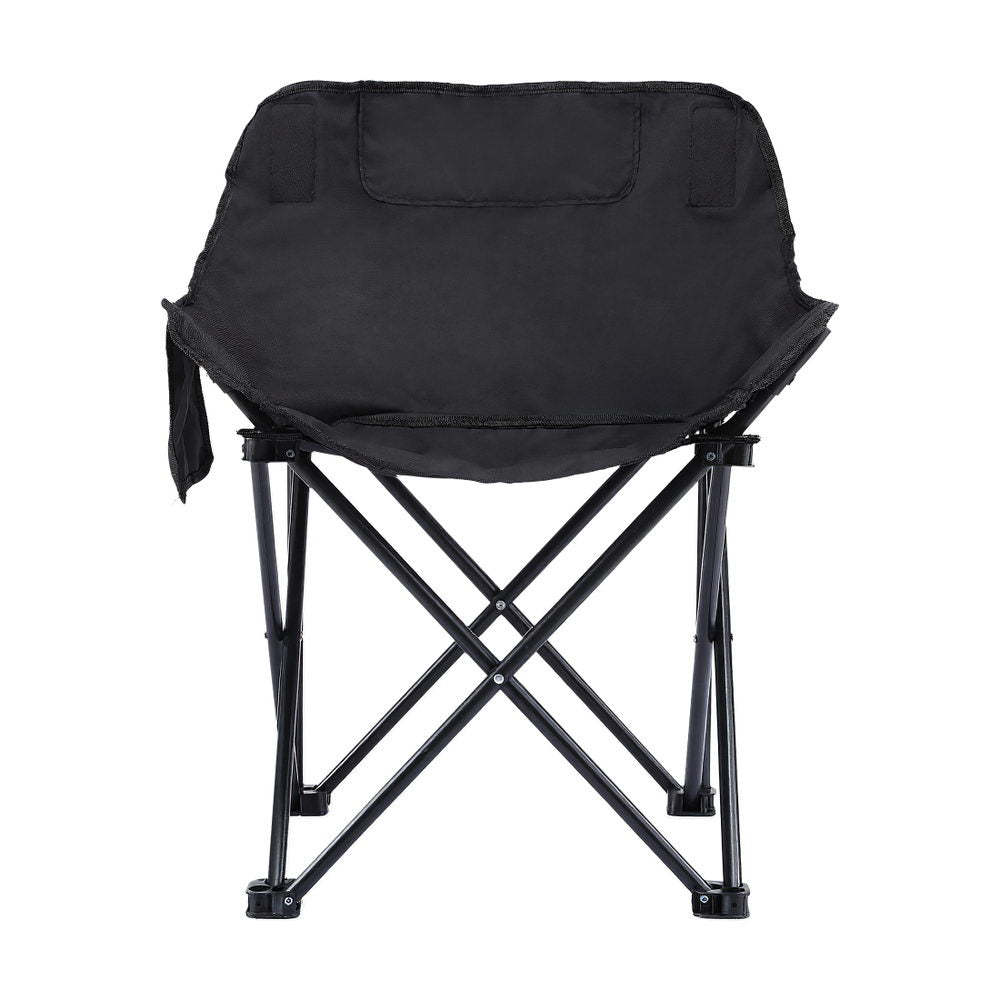 Weisshorn Folding Camping Moon Chair Portable Seat Weight Capacity 120KG Black - SuperSaverAU - view 3