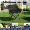 Weisshorn Folding Camping Moon Chair Portable Seat Weight Capacity 120KG Black - SuperSaverAU - view 4