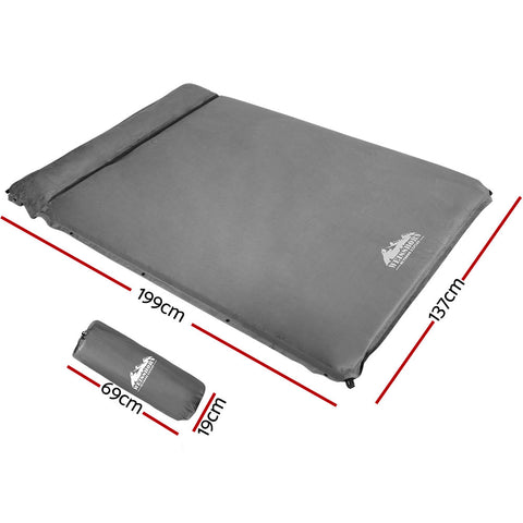Weisshorn Double Self-Inflating Mat 199x137cm, Water Resistant, 4cm Foam - SuperSaverAU - view 2