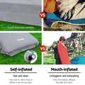 Weisshorn Self-Inflating Mat 187x66cm, 9.5cm Thick, Water Resistant, Grey - SuperSaverAU - view 5