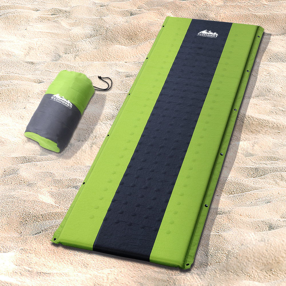 Weisshorn Self-Inflating Mat 195x65x2.5cm Green, Water Resistant, Joinable, Carry Bag - SuperSaverAU - view 7