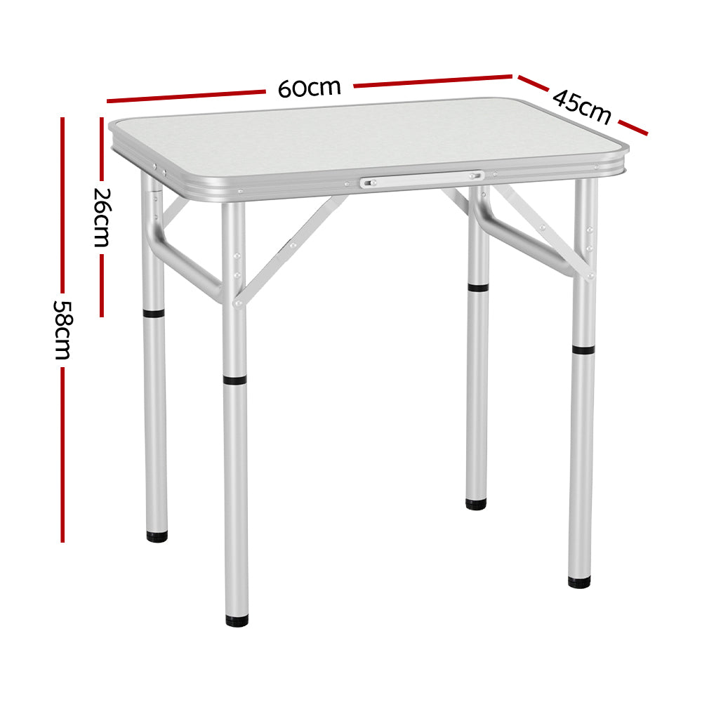 Weisshorn 60CM Adjustable Portable Camping Table - Lightweight, Rust-Resistant MDF