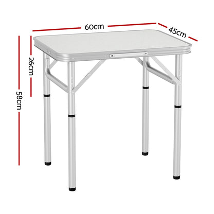 Weisshorn 60CM Adjustable Portable Camping Table - Lightweight, Rust-Resistant MDF