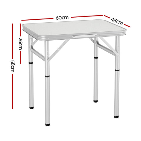 Weisshorn 60CM Adjustable Portable Camping Table - Lightweight, Rust-Resistant MDF - SuperSaverAU - view 2