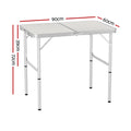 Weisshorn Folding Camping Table 90CM Adjustable Portable Lightweight Outdoor Desk - SuperSaverAU - view 3