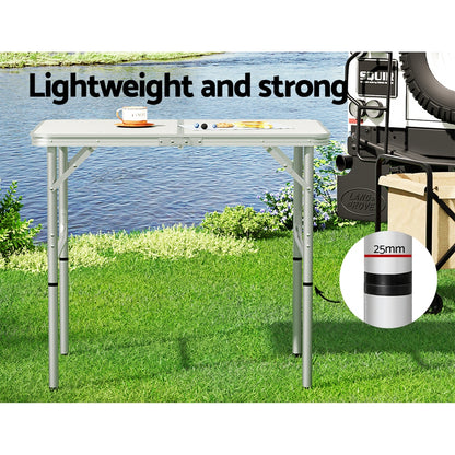 Weisshorn Folding Camping Table 90CM Adjustable Portable Lightweight Outdoor Desk