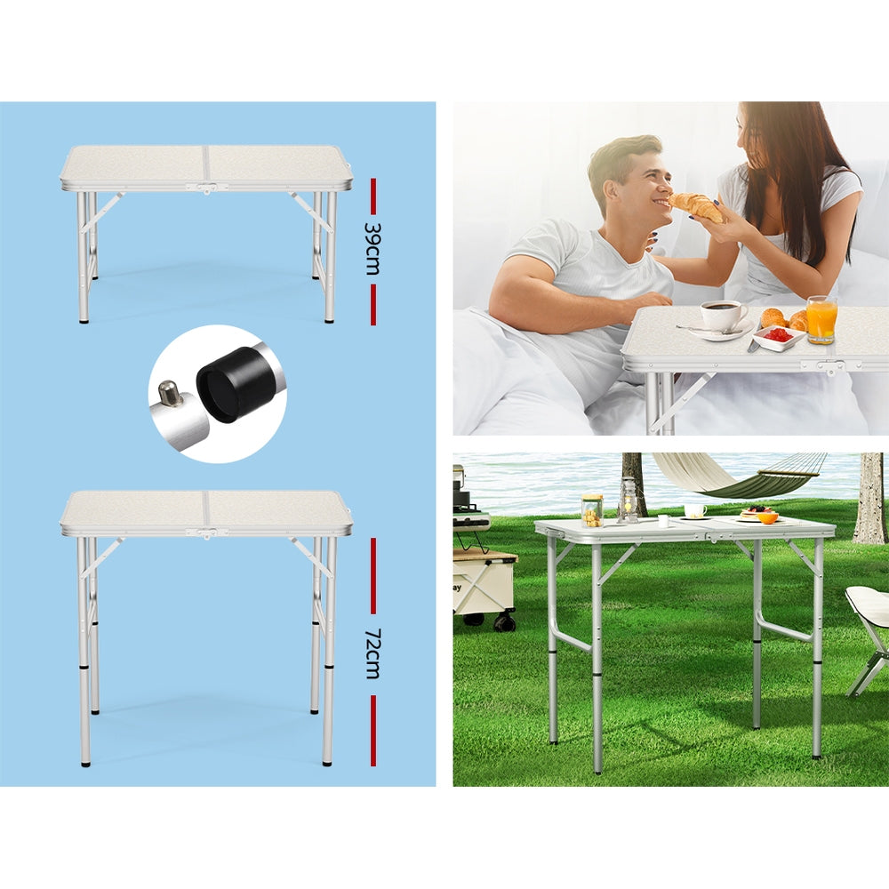 Weisshorn Folding Camping Table 90CM Adjustable Portable Lightweight Outdoor Desk - SuperSaverAU - view 7