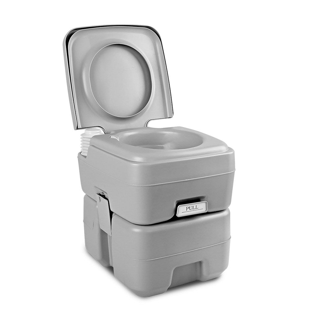Weisshorn 20L Portable Camping Toilet - 12L Freshwater, Easy to Empty, Grey - SuperSaverAU - view 1
